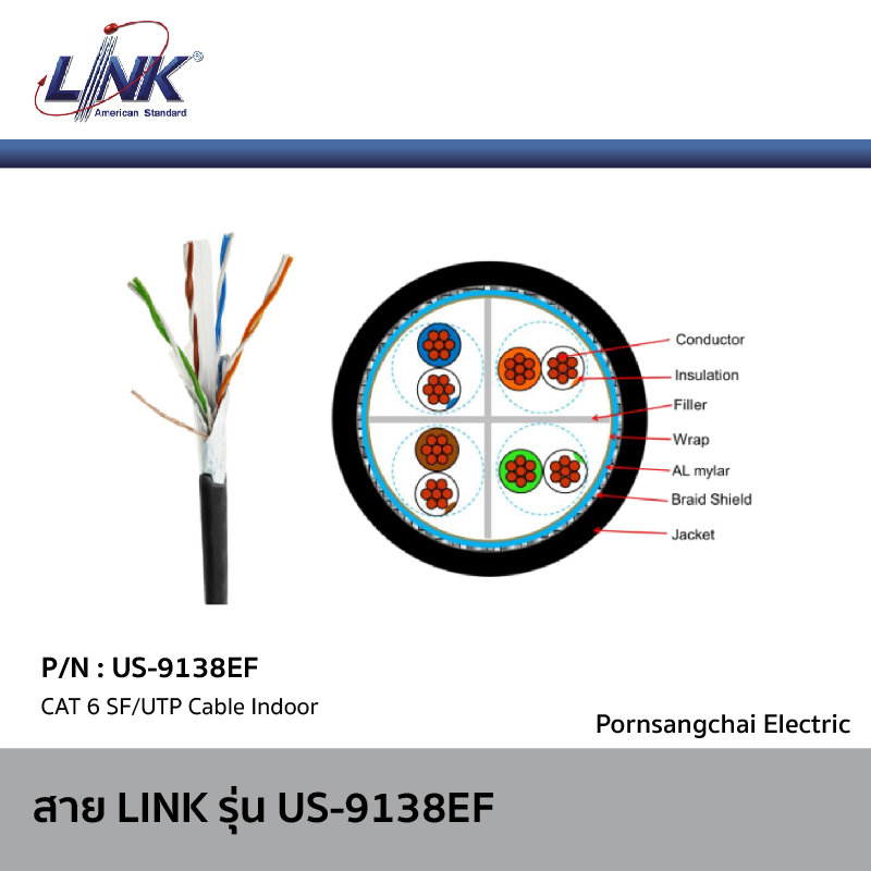 LINK สายไฟ รุ่น US-9138EF