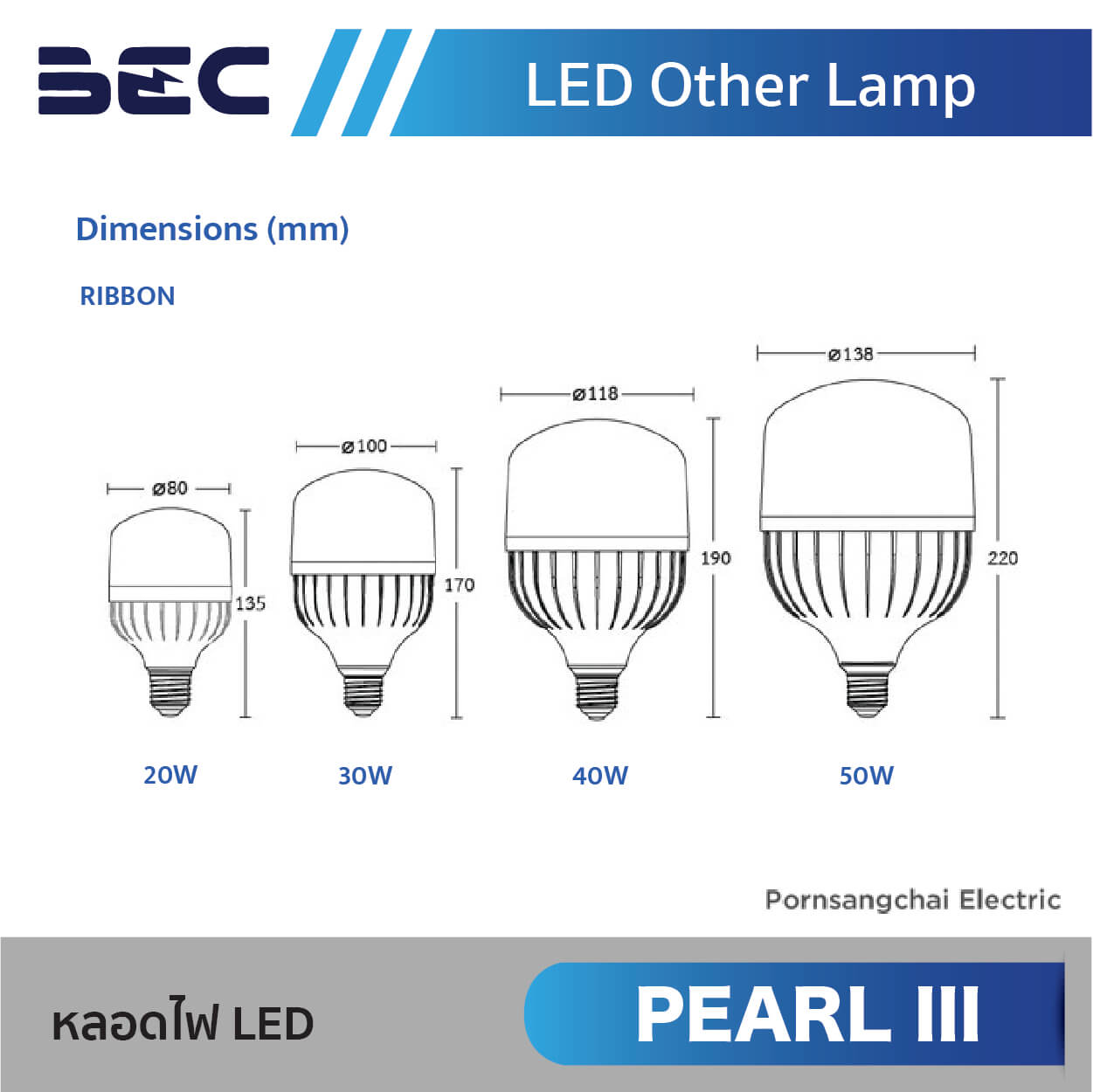 BEC หลอดไฟ LED รุ่น PEARL III