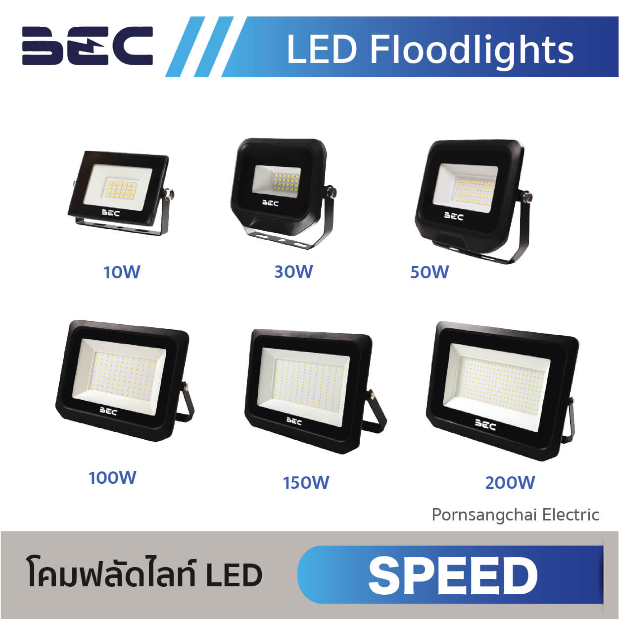 BEC โคมไฟฟลัดไลท์ LED รุ่น SPEED