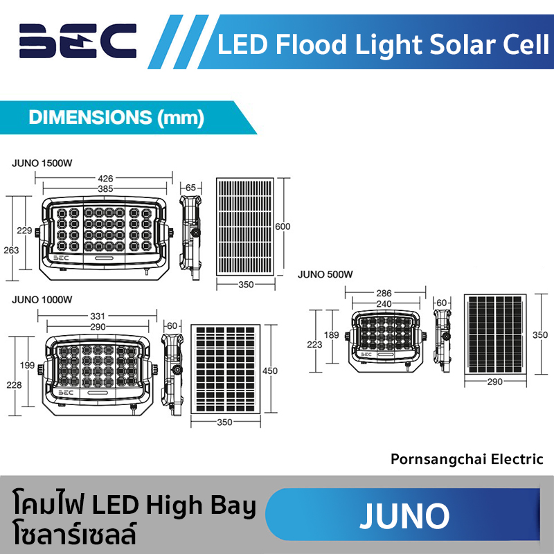 BEC โคมไฟ LED High Bay โซลาร์เซลล์ รุ่น JUNO