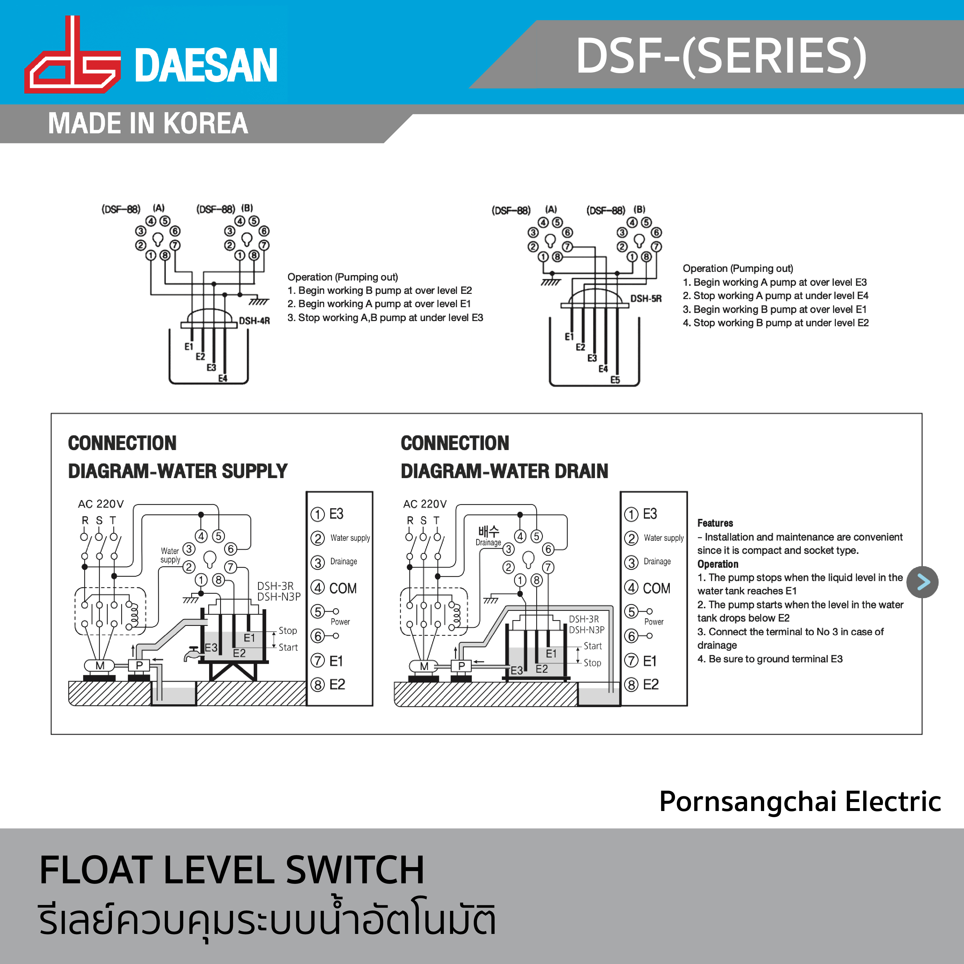 DAESAN - รีเลย์ควบคุมระบบอัตโนมัติ รุ่น DSF-(SERIES)