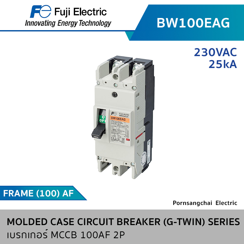 Fuji MOLDED CASE CIRCUIT BREAKER (G-TWIN) SERIES MCCB 125AF 2P,3P รุ่น BW100EAG, BW100AAG
