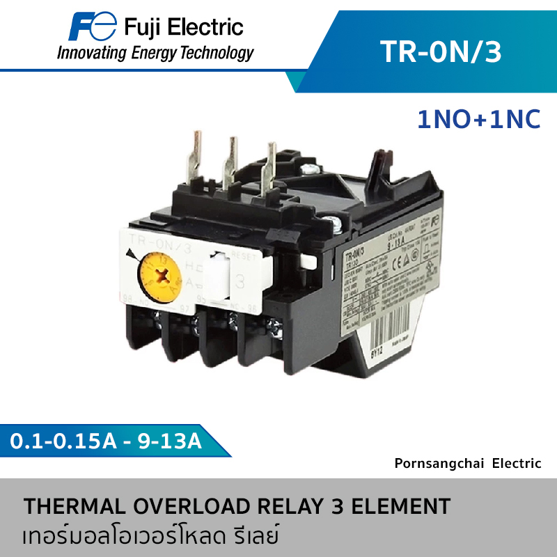 Fuji โอเวอร์โหลด รีเลย์ 1NO+1NC TR Series รุ่น TR-0N/3