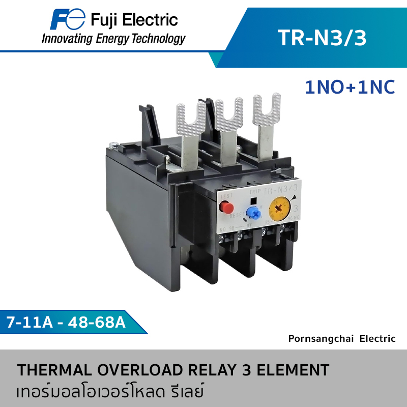 Fuji โอเวอร์โหลด รีเลย์ 1NO+1NC TR Series รุ่น TR-N3/3