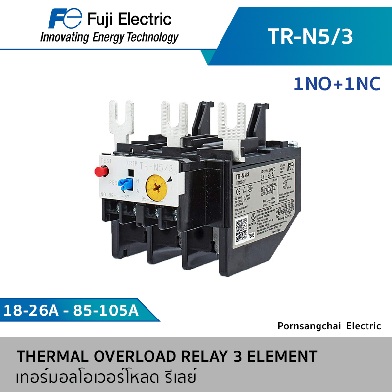 Fuji โอเวอร์โหลด รีเลย์ 1NO+1NC TR Series รุ่น TR-N5/3