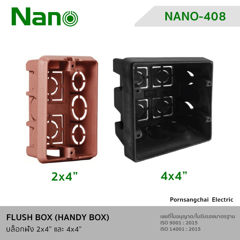 NANO บล็อกฝัง 2x4" และ 4x4" NANO-408, NANO-408B, NANO-409, NANO-409B